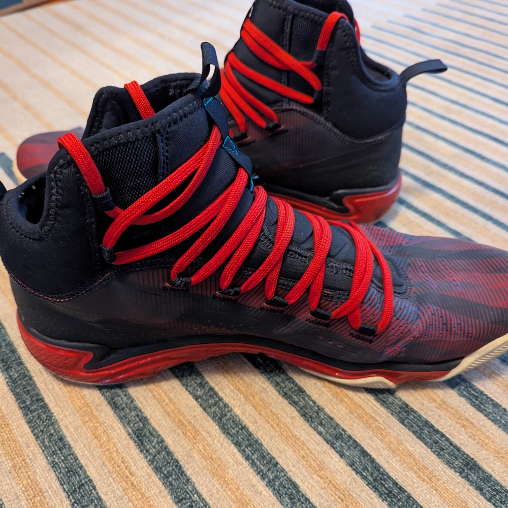 Under Armour Men's Navy and Red High-Top Sneakers - Picture 6 of 10